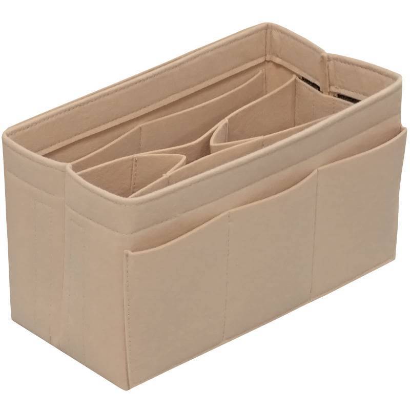lot 7863 image: DailyPlus Purse Organizer Insert Felt Bag Organizer Handbag Organizer Insert Bag In Bag Organizer for Tote Purse Bag 14 Pockets Beige Small