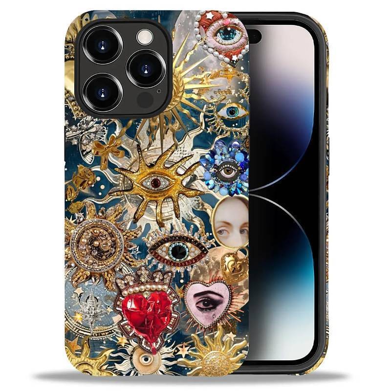 lot 7884 image: DAIZAG Compatible with iPhone 14 Pro Max Case,Vintage Charms Trinkets Mosaic Full Pattern Plastic Soft TPU Anti-Drop,Double Protection Corner Case for iPhone 14 Pro Max