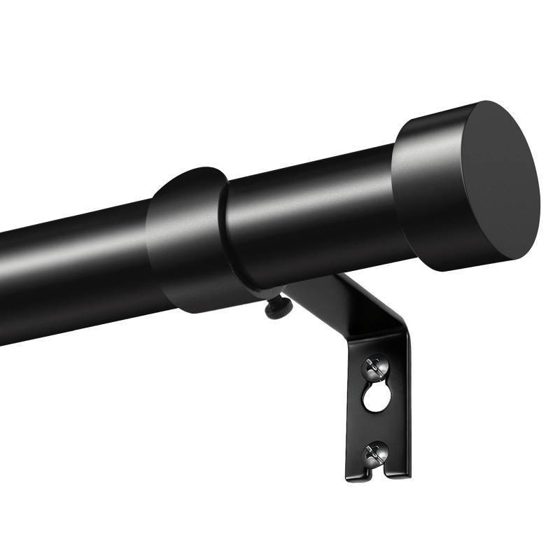 lot 8089 image: KAMANINA Black Curtain Rod 32 to 58 Inch (2.6-4.8 Feet), 1 Inch Heavy Duty Curtain Rods for Windows, Modern Adjustable Drapery Rods with End Cap (32-58)