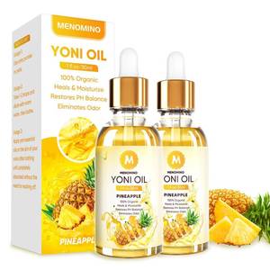 lot 2285 image: 2 Pack Yoni Oil for Women - Organic Pineapple Feminine Oil, Feminine Deodorant - pH Balance - Eliminates Odor - Yoni Moisturizer, 100% Natural Essential Oil, 1 fl ozpc (Pineapple) ONE PARTIALLY USED ONE FULL
