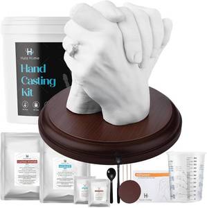 lot 2294 image: Hula Home Hand Casting Kit for Couples or Family with Mounting Plaque  Anniversary DIY Gifts Her & Him, Keepsake Sculpture Wedding Kids,