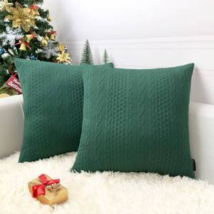 lot 2297 image: Booque Valley Christmas Green Pillow Covers, Pack of 2 Super Soft Elegant Modern Cushion Covers Decorative Stretchy Pillow Cases for Sofa Bed Car Chair, 18 x 18 inch(Green)
