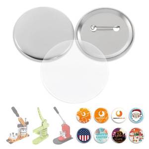 lot 2298 image: BEAMNOVA 200 Sets of 37mm Metal Button Supplies Parts for Button Maker Hand Press Round Pin Badge Making Machine DIY Craft Items