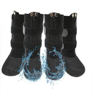 lot 2302 image: VALFRID Waterproof Grip Dog Shoes,Anti-Slip Dog Socks Boots,Zipper Dogs Booties Paw Protectors for Hardwood Floor,Indoor and Outdoor for Small Medium Large Dogs Black