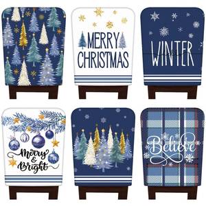 lot 2303 image: FuWeave 6 Pcs Christmas Chair Covers Red and Lime Green Xmas Chair Back Covers Green Christmas Monster Chair Protector Slipcovers Washable Winter Dining Room Seat Covers for Home Hotel Kitchen Decor