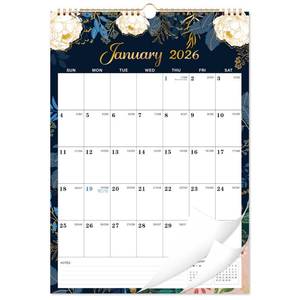 lot 2306 image: Calendar 2026 - Wall Calendar 2026, 12 x 17 In, Jan. 2026 - Dec. 2026, 12 Months Calendar 2026, Twin-Wire Binding, Hanging Hook, Thick Paper, Unruled Blocks, Julian Dates