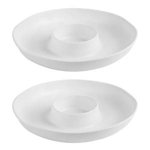 lot 2308 image: ZAROCRUS Chip and Dip Serving Set Divided Serving Platter Appetizers and Cheeses Serving Tray White Compartment Dishes for Party, Christmas, Dessert, Fruit, Candy, 13-inch