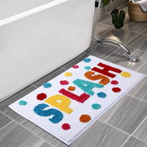 lot 2340 image: HAIWAOO Splash Bathroom Rugs 17x24,Soft, Absorbent and Non Slip Cute Bath Mat, Machine Washable with Colorful Letter Designs Bath Rugs for Bathroom, Tub, Shower or Sink,Home Decor Accessories