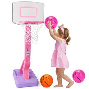 lot 2351 image: Toddler Pink Basketball Hoop for Age 1-3, Adjustable Kids Basketball Hoop with 3 Balls Indoor Outdoor Play Mini Poolside Basketball Goal Sport Toys Birthday Easter Gift for 1 2 3 4 Year Old Baby Girl