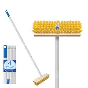 lot 2365 image: LOLA Deck Scrub Brush Outdoor Broom, Durable Bristles Remove Dirt, Grime, Grout, Leaves, Snow on Patios, Decks, Wet or Dry, 1 Pack