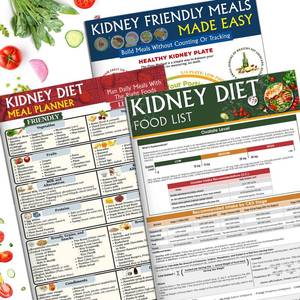 lot 2366 image: Nonlae Set 3 Kidney Disease Food Chart, Kidney Friendly Food List Charts - Renal Diet Plan for CKD, Dialysis, Stones & Hyperoxaluria, Foods to Eat & Avoid, Low Sodium Potassium Phosphorus Oxalate Carbs