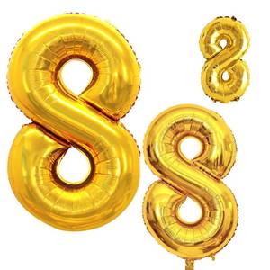 lot 2368 image: GOER Gold Foil Balloons Number 8,Huge Number Balloons for 8th 18th 28th 38th 48th Birthday Party Supplies Anniversary Decorations (3 pcs,42 inch,32 inch,16inch)