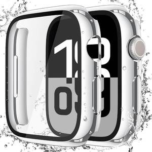 lot 2369 image: Misxi 2 Pack Waterproof Hard Case with Tempered Glass Compatible with Apple Watch Series 11 (2025) Series 10 46mm, Overall Protective Cover for iWatch Screen Protector, 1 Silver  1 Transparent