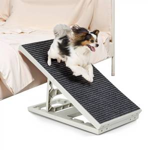 lot 2380 image: 2 in 1 Adjustable Dog Ramp Bed for Small Medium Pets Folding Collapsible Pet Ramps with Non Slip Carpet Portable Indoor Puppy Ramp for Sofa,Chair
