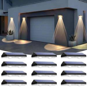 lot 2386 image: Solar Fence Lights Outdoor Waterproof LED - 300040006000K 3 Mode, IP65 Waterproof Fence Lights Solar Powered, Solar Wall Lights for Outside, BackyardStepPatioDeck FenceStair Railings (12 Pack)