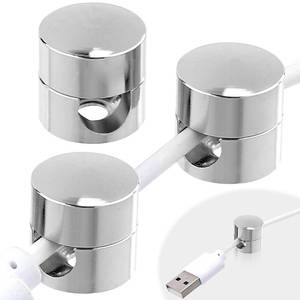 lot 2392 image: CustomyLife 3Pcs Cable Anchors for Desk, Gun Metal Cord Anchors Holder Aluminum Wire Organizers Adhesive Adjustable 2-in-1 Cord Clips Charger Cable Management for Nightstand Office Home Desktop Wall