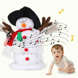 lot 2393 image: SdeNow Twerking Christmas Snowman Santa Singing Dancing Snowman Santa Claus Animated Plush Toys,6 English Christmas Songs