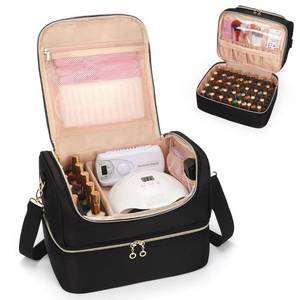 lot 2437 image: CUBETASTIC Nail Polish Organizer, Portable Nail Polish Storage Case Holds 45 Bottles Nail Polish & Nail Lamp, Travel Nail Supplies Organizer for Nail Tech Kit & Manicure Tools