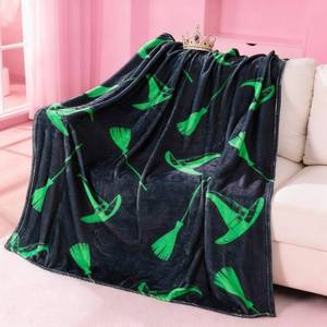 lot 2438 image: Hillsuren Black Witch Hat Blanket for Girls 50 x 60 Inch Fun Witch Theme Throw Blanket Team Gifts for Valentines Day Couples Halloween Christmas Thanksgiving Gift Decoration