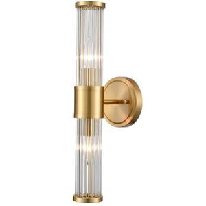 lot 2441 image: TENGIANTS Mid-Century Wall Sconces Brass Glass Rod Wall Light 2-Light Vanity Wall Lights Fixtures for Bedroom Hallway Living Room