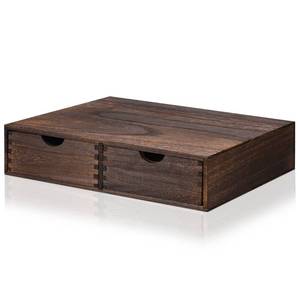 lot 2448 image: Suzile Coffee Pods Storage Holder Cabinet Vintage Countertop Storage Drawers Wooden Cup Organizer Under Brewe for Home Office Accessories(2 Drawer)