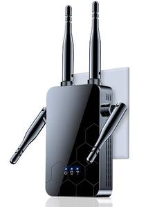 lot 2454 image: WiFi Extender Internet Booster, 10000 Sq.ft Long Range Repeater Wireless Routers Amplifier, Mesh Wi-Fi 80% Faster  Broader Than Ever, Support More Network Devices at Home, 1 Tap Setup