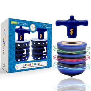 lot 2457 image: The Dreidel Company The Most Amazing Musical Light-Up Laser Dreidel for ChanukahHanukkah Fun Ages 3 & Up (2-Pack)