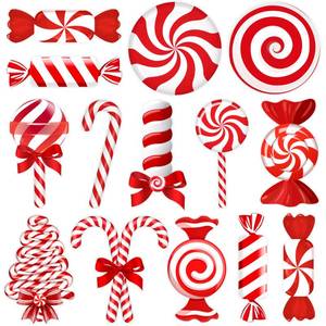 lot 2463 image: Winter Peppermint Candy Cane Cutouts Christmas Bulletin Board Decorations Classroom Holiday Cut-Outs Decor Home School Stickers for Wall Window Blackboard