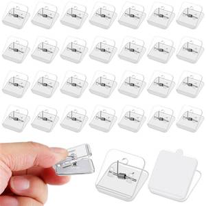 lot 2468 image: 28pcs Tapestry Clips for Hanging on Wall, Clear Acrylic Clips, Adhesive Spring Clip for Photos, Banners, Postcard, Damage-Free Hangers for Home, Office, School Decor