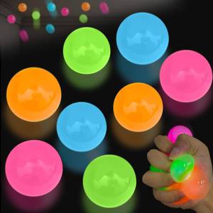 lot 2469 image: 8pcs Glowing Sticky Balls,Valentines Day Gifts for Her Him,Sticky Ball for Ceiling,Glow Balls Stick to The Ceiling,Glow in Dark Sticky Balls,Stress Relief Toys,Valentines Day Gifts for Kids