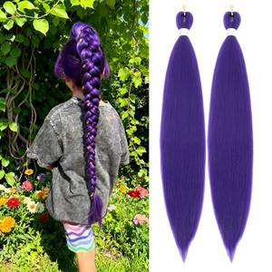 Purple Pink Braiding Hair Pre Stretched 2 Packs Box Braids Hair Extensions 26 - View #5