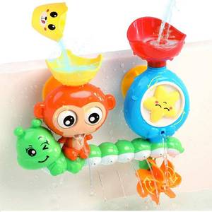 lot 2822 image: G-WACK Bath Toys for Toddlers Age 1 2 3 Year Old Girl Boy, Preschool New Born Baby Bathtub Water Toys, Durable Interactive Multicolored Infant Toy, Lovely Monkey Caterpillar, 2 Strong Suction Cups