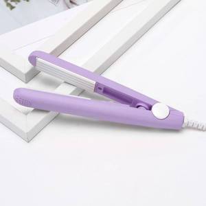lot 2823 image: Mini Curling Iron Wand for Short and Fine Hair - 2-in-1 Travel Size Curler, Straightener for Tousled Waves, 2025 Upgraded Ceramic Coating, Fast Heat, Styling Tool (Purple)