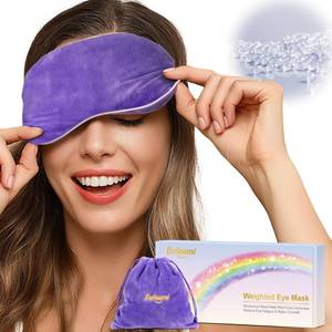 lot 2824 image: BeHoomi Heated Eye Mask Warm Compress for Eyes, Soothing Weighted Eye Mask for Sleeping, Microwave Moist Heating Pad Hot Compress for Eyes Relaxation, Reusable Sleep Mask for Home, Office (Purple)