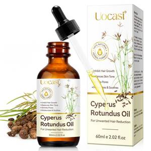 lot 2825 image: Uocasi Cyperus Rotundus Oil, Cypress Rotundus Oil for Hair Removal, Natural Inhibitor to Reduce Unwanted Hair Growth, Soothes Skin & Minimizes Pores, All Skin Types, 2.02 Oz