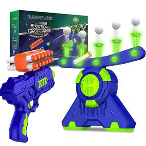 lot 2834 image: BAODLON Shooting Games Toy for Age 5, 6, 7, 8, 9, 10 Years Old Kids, Boys - Glow in The Dark Floating Ball Target with Foam Dart Toy Gun, 10 Balls5 Targets - Ideal Gift