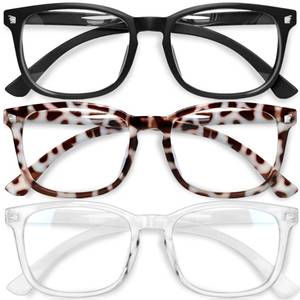 lot 2835 image: Gaoye Stylish Blue Light Glasses for Woman - Computer Glasses for Blue Light Blocking - Lightweight Frames - 3 pack