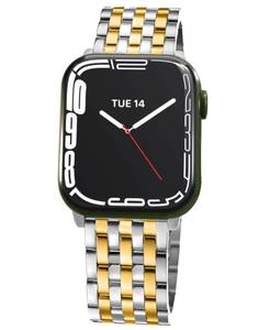 lot 2839 image: Seven-link Watch Bands for Apple Watch Series 11, 10, 9, 8, 7, 6, 5, 4, 3, 2, 1 and SE 321 for Women, Dressy Stainless Steel Metal Band for Apple Watch 40mm 41mm 42mm 38mm 44mm 45mm 46mm 49mm for iWatch, Two-Tone SilverGold