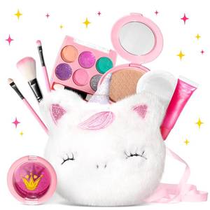lot 2854 image: ULOVEME Kids Washable Makeup Kit for Girls 4-6 with Small Coin Purse(5.5x5.25in) - Real, Non Toxic Make Up Toy Gift- Umicorn Gift Set (White Umicorn v2)