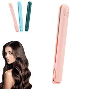 lot 2858 image: Dualglam Mini Dual-Purpose Curling Iron, Dual Glam Curling Wand & Flat Iron Hair Straightener for All Hair Types (Pink)