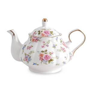 lot 2872 image: Agyiuns Flower Ceramic Teapot,22oz Porcelain Tea pot for Tea Coffee Milk for Office Home Men Women as Gift(White and small flowers)