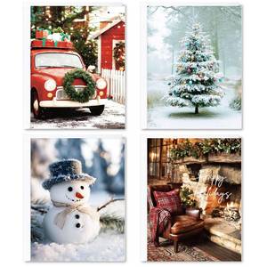 lot 2873 image: Christmas Cards- Boxed Christmas Cards with Envelopes & Stickers- Holiday Bulk Greeting and New Years Card Assortment- Set of 20- Perfect to Send Warm Holiday Wishes to Friends and Family- 5 x 7