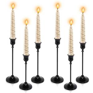 lot 2883 image: 6pcs Black Candle Holder, Black Candlestick Holders Taper Candle Holders for Pillar Candles Sticks Holder Decor Halloween Christmas Decorations Candle Stick Holder Candelabros para Centros de Mesa