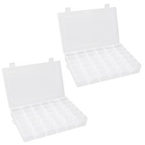 lot 2890 image: OALCQ 36 Grids 2 Pcs Bead Organizer and Storage Tackle Box for Rock Collection, Washi Tape, Small Items - Plastic Container