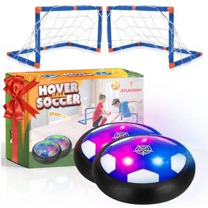 lot 2891 image: Hover Soccer Ball - Indoor Soccer Ball, Indoor Flying Toy Games (2 Floating Disk  2 Goals) Boy Birthday Gifts, Indoor Silent Game  4 in 1 Pack