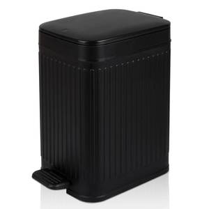 lot 2902 image: rejomiik Small Bathroom Trash Can with Lid Slim Soft Close Garbage Can Step Wastebasket Container Trash Bin for Office Bedroom Kitchen Living Room (1.9 Gallon Black)