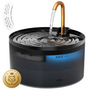 lot 2903 image: Cat Water Fountain, 71oz2.1L Cat Fountain for Drinking with Copper Faucet, MISFANS-Designed Pump & Filter, Plastic Automatic Pet Water Fountain Bowl & Dispenser with 1-Pack Replaceable Filters