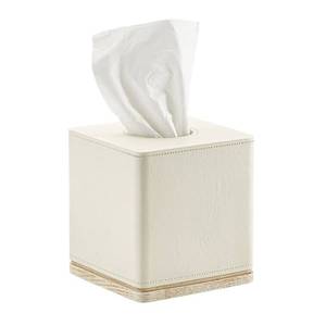 lot 2921 image: Tissue Box Cover Square Resin Tissue Holder for Home Decor,Hand Carved Beige Leather Cube Tissue Box Holder 5.5 Inch Heavy Duty Luxury Tissue Box Case for Bathroom, Living Room, Office