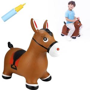 lot 2925 image: INPANY Bouncy Horse Hopper Toys, Toddlers Bouncing Farm Animals, Inflatable Jumping Hopping Horse, Ride on Rubber Bouncer for Kids, Outdoor Indoor Cool Birthday Gifts for 2 3 4 Year Old Girl Boy