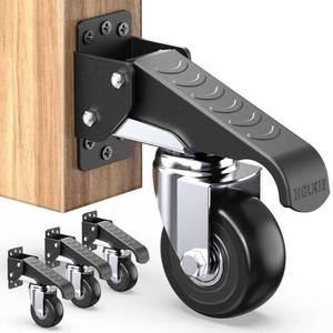 lot 2928 image: HOLKIE Retractable Casters Heavy Duty Casters with Lifting and Lowering Function Maximum Load of 700 lbs (4 casters) for Workbenches or Other Equipment